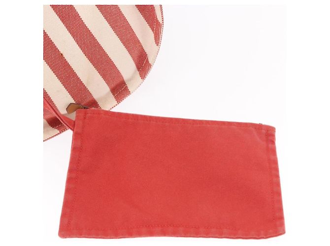 Hermès Borsa HERMES Cannes in tela rosso argento 184181A - vista 20