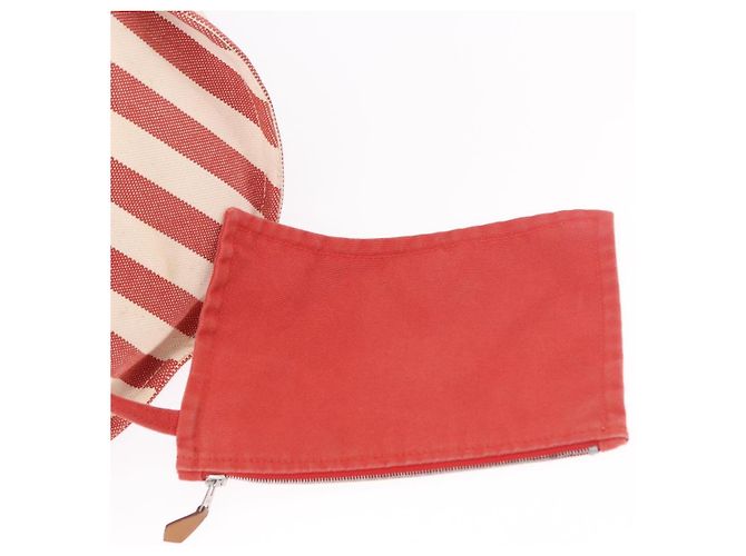 Hermès Borsa HERMES Cannes in tela rosso argento 184181A - vista 21