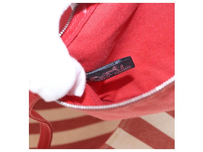 Hermès Borsa HERMES Cannes in tela rosso argento 184181A - vista 22