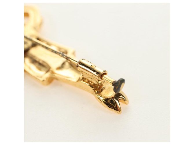 Spilla CHANEL Mademoiselle metall Gold Tone CC Auth 184687V - vista 10