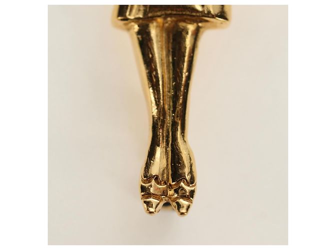 Spilla CHANEL Mademoiselle metall Gold Tone CC Auth 184687V - vista 3