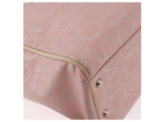 Borsa Salvatore Ferragamo Gancini in Pelle e PVC Rosa Argento Auth BA13376 - vista 15