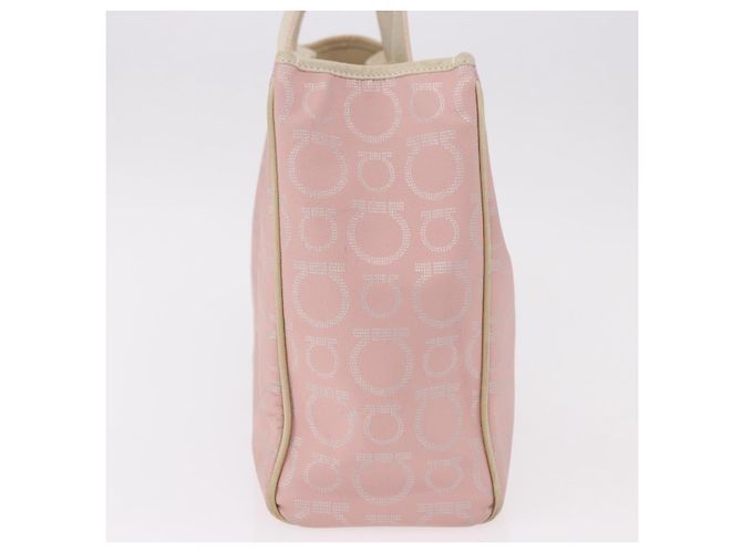 Borsa Salvatore Ferragamo Gancini in Pelle e PVC Rosa Argento Auth BA13376 - vista 3