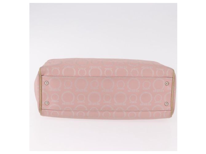 Borsa Salvatore Ferragamo Gancini in Pelle e PVC Rosa Argento Auth BA13376 - vista 6