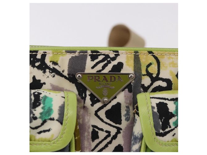 Borsa a Spalla PRADA Nylon Verde Argento Autentica 184559V - vista 19