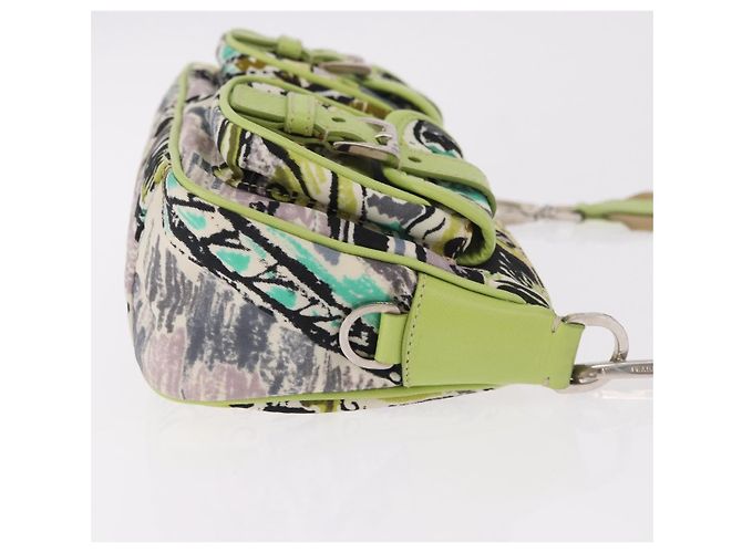 Borsa a Spalla PRADA Nylon Verde Argento Autentica 184559V - vista 3