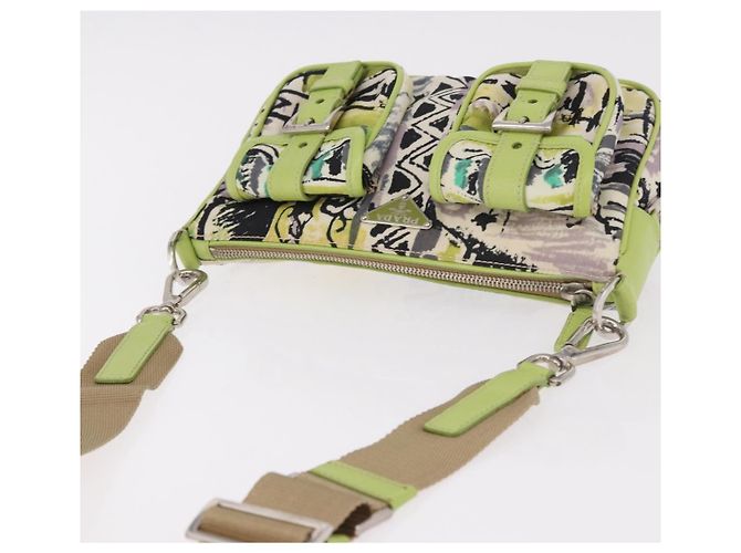 Borsa a Spalla PRADA Nylon Verde Argento Autentica 184559V - vista 6