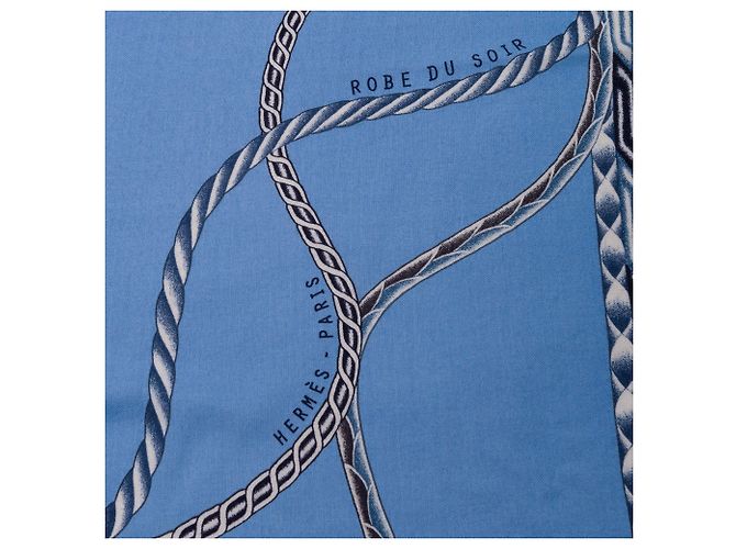 Hermès Accessorio HERMES Chale 140 in Cashmere Blu - 103606 - vista 6