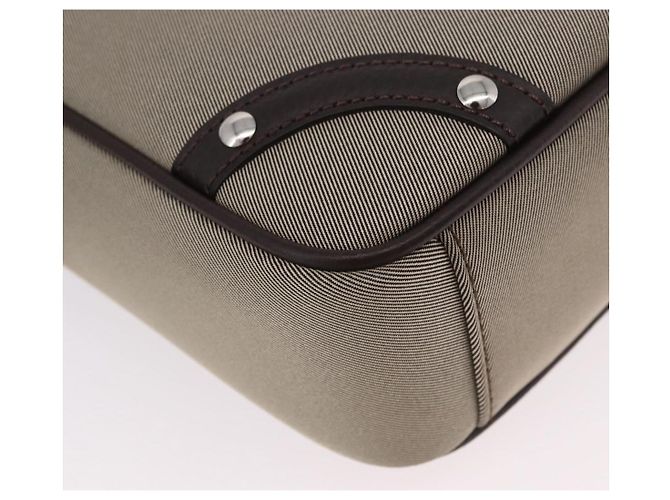 Borsa a Spalla BURBERRY Nova Check in Tela Beige Silver Auth 184474A Argento - vista 16
