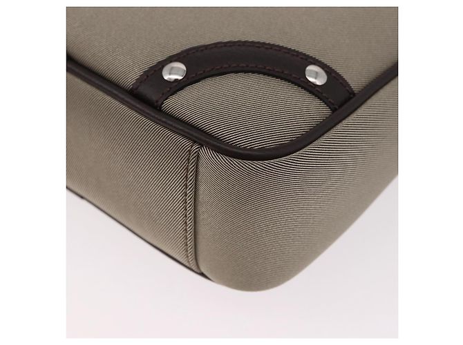 Borsa a Spalla BURBERRY Nova Check in Tela Beige Silver Auth 184474A Argento - vista 17