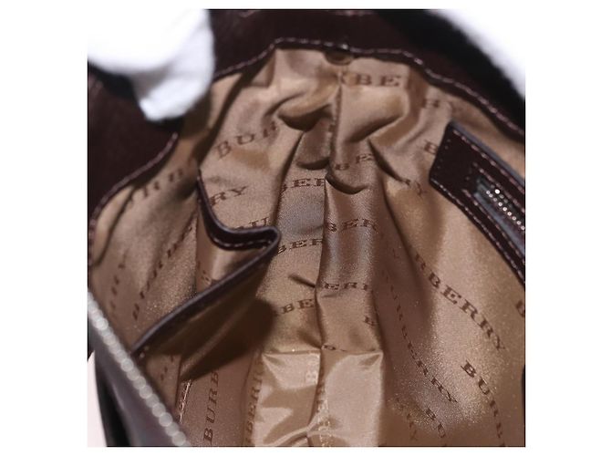 Borsa a Spalla BURBERRY Nova Check in Tela Beige Silver Auth 184474A Argento - vista 19
