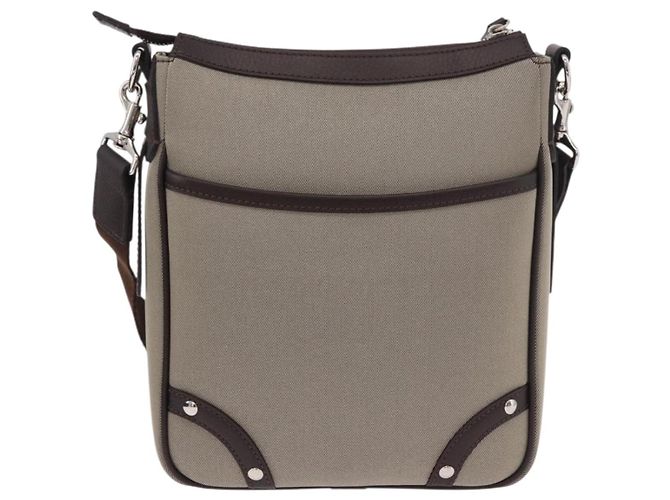 Borsa a Spalla BURBERRY Nova Check in Tela Beige Silver Auth 184474A Argento - vista 2