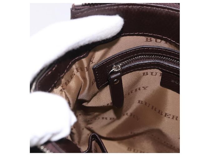 Borsa a Spalla BURBERRY Nova Check in Tela Beige Silver Auth 184474A Argento - vista 20