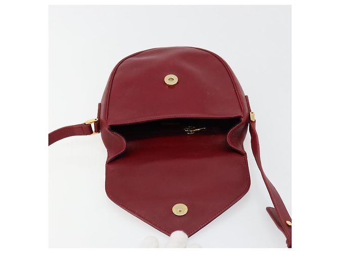 Bolsa de Ombro GUCCI em Couro Vermelho Ouro 007 261 0081 Auth BA13384 Dourado - vista 10