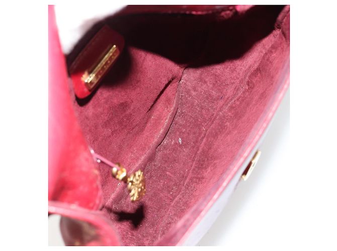 Bolsa de Ombro GUCCI em Couro Vermelho Ouro 007 261 0081 Auth BA13384 Dourado - vista 11