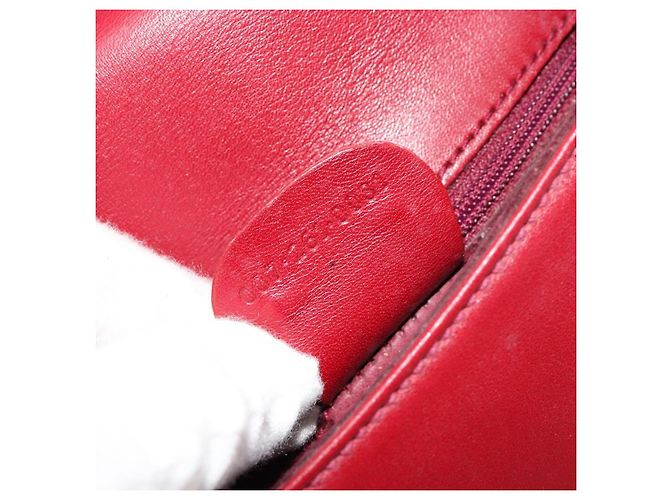 Bolsa de Ombro GUCCI em Couro Vermelho Ouro 007 261 0081 Auth BA13384 Dourado - vista 12
