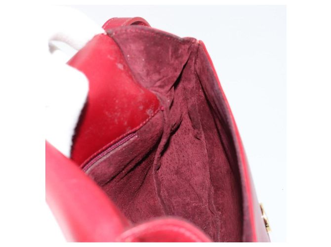Bolsa de Ombro GUCCI em Couro Vermelho Ouro 007 261 0081 Auth BA13384 Dourado - vista 19