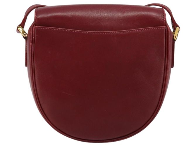 Bolsa de Ombro GUCCI em Couro Vermelho Ouro 007 261 0081 Auth BA13384 Dourado - vista 2