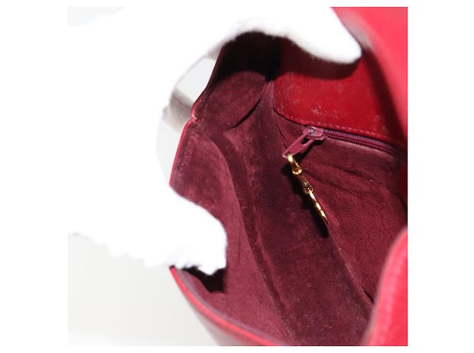 Bolsa de Ombro GUCCI em Couro Vermelho Ouro 007 261 0081 Auth BA13384 Dourado - vista 20
