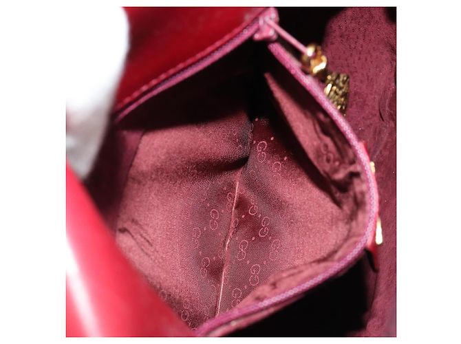 Bolsa de Ombro GUCCI em Couro Vermelho Ouro 007 261 0081 Auth BA13384 Dourado - vista 22