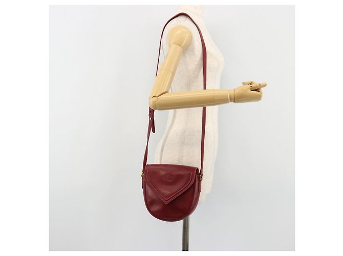 Bolsa de Ombro GUCCI em Couro Vermelho Ouro 007 261 0081 Auth BA13384 Dourado - vista 23