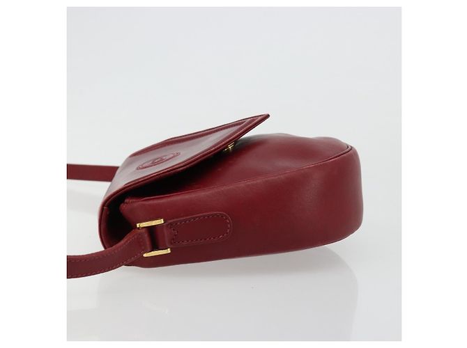 Bolsa de Ombro GUCCI em Couro Vermelho Ouro 007 261 0081 Auth BA13384 Dourado - vista 4