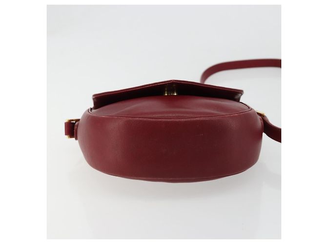Bolsa de Ombro GUCCI em Couro Vermelho Ouro 007 261 0081 Auth BA13384 Dourado - vista 5