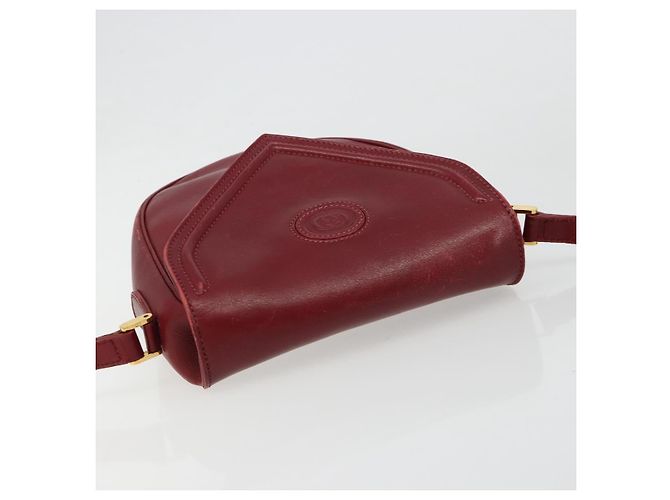 Bolsa de Ombro GUCCI em Couro Vermelho Ouro 007 261 0081 Auth BA13384 Dourado - vista 6