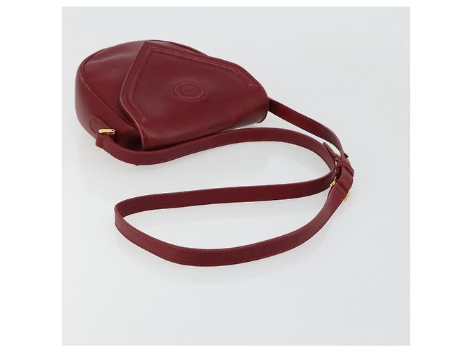 Bolsa de Ombro GUCCI em Couro Vermelho Ouro 007 261 0081 Auth BA13384 Dourado - vista 7