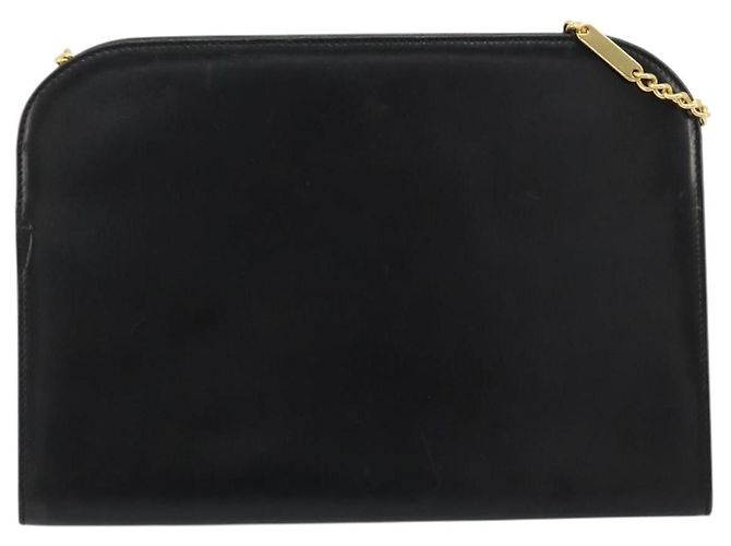 Borsa a Spalla Salvatore Ferragamo Gancini in Pelle Nera e Oro Auth 185103A Nero D'oro - vista 2