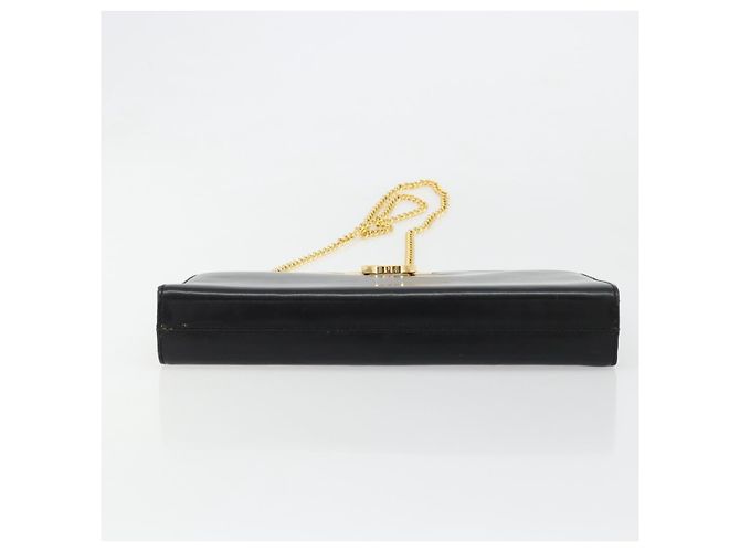 Borsa a Spalla Salvatore Ferragamo Gancini in Pelle Nera e Oro Auth 185103A Nero D'oro - vista 5