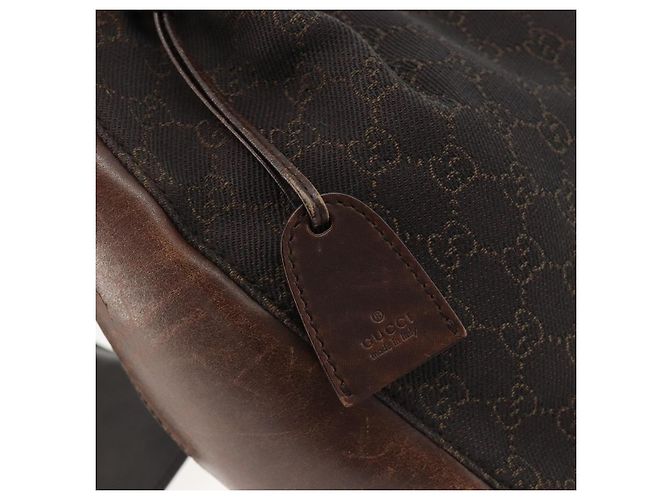 Borsa Tote GUCCI GG Canvas Marrone Argento 101919 Auth 184501 - vista 10