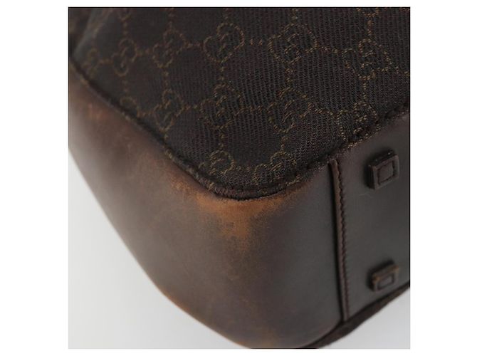 Borsa Tote GUCCI GG Canvas Marrone Argento 101919 Auth 184501 - vista 14