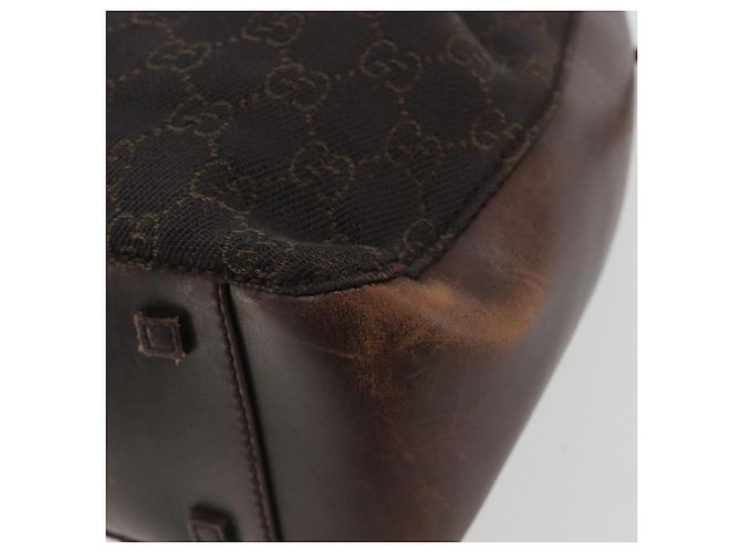 Borsa Tote GUCCI GG Canvas Marrone Argento 101919 Auth 184501 - vista 15