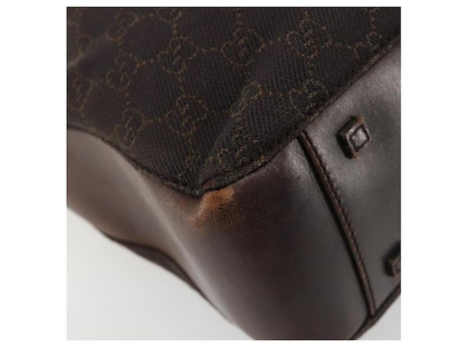 Borsa Tote GUCCI GG Canvas Marrone Argento 101919 Auth 184501 - vista 16
