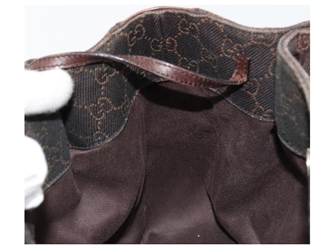 Borsa Tote GUCCI GG Canvas Marrone Argento 101919 Auth 184501 - vista 18