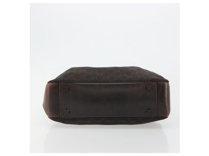 Borsa Tote GUCCI GG Canvas Marrone Argento 101919 Auth 184501 - vista 5
