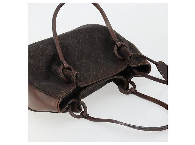 Borsa Tote GUCCI GG Canvas Marrone Argento 101919 Auth 184501 - vista 6