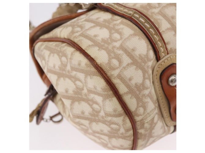Borsa Christian Dior Trotter Canvas Romantic Chain Ivory Silver Auth 184735A Argento Crudo - vista 15