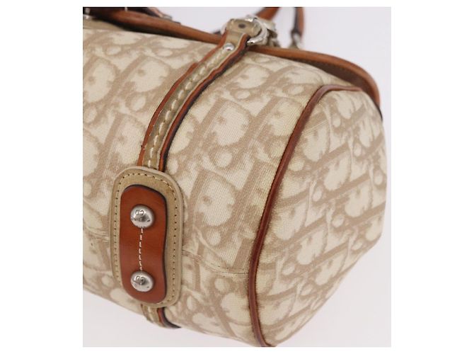 Borsa Christian Dior Trotter Canvas Romantic Chain Ivory Silver Auth 184735A Argento Crudo - vista 16