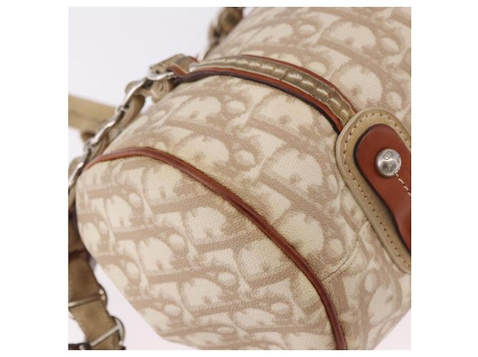 Borsa Christian Dior Trotter Canvas Romantic Chain Ivory Silver Auth 184735A Argento Crudo - vista 17