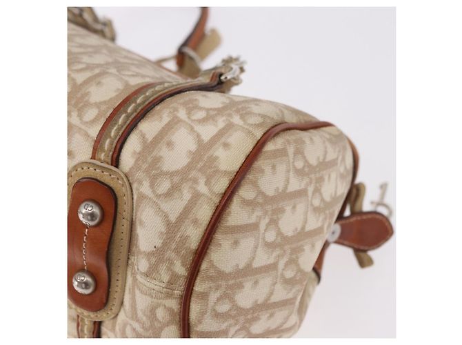 Borsa Christian Dior Trotter Canvas Romantic Chain Ivory Silver Auth 184735A Argento Crudo - vista 18