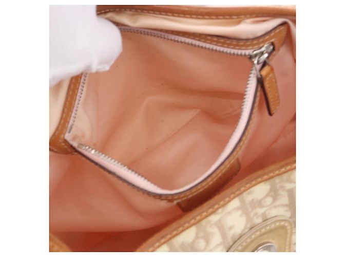 Borsa Christian Dior Trotter Canvas Romantic Chain Ivory Silver Auth 184735A Argento Crudo - vista 24