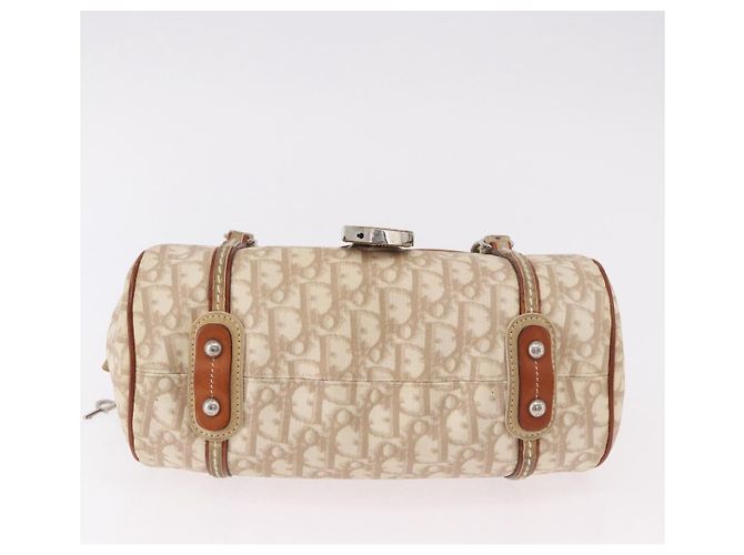 Borsa Christian Dior Trotter Canvas Romantic Chain Ivory Silver Auth 184735A Argento Crudo - vista 5