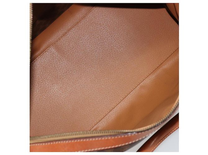 Céline Borsa Boston CELINE in Tela Macadam PVC Pelle Marrone Oro Auth 183294A D'oro - vista 11