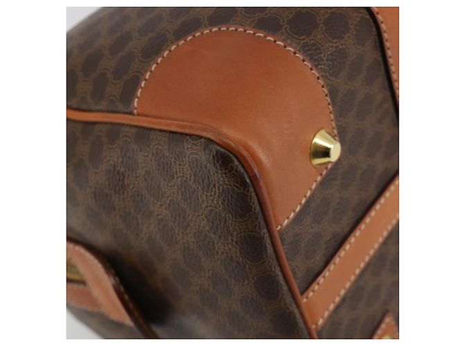 Céline Borsa Boston CELINE in Tela Macadam PVC Pelle Marrone Oro Auth 183294A D'oro - vista 16