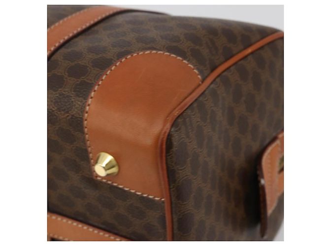 Céline Borsa Boston CELINE in Tela Macadam PVC Pelle Marrone Oro Auth 183294A D'oro - vista 9
