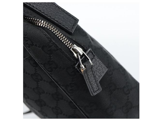 Borsa a Spalla GUCCI GG Canvas Nera Argento 122759 Auth ar13952 Nero - vista 10