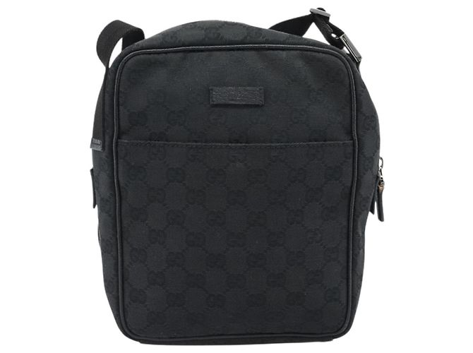 Borsa a Spalla GUCCI GG Canvas Nera Argento 122759 Auth ar13952 Nero - vista 13