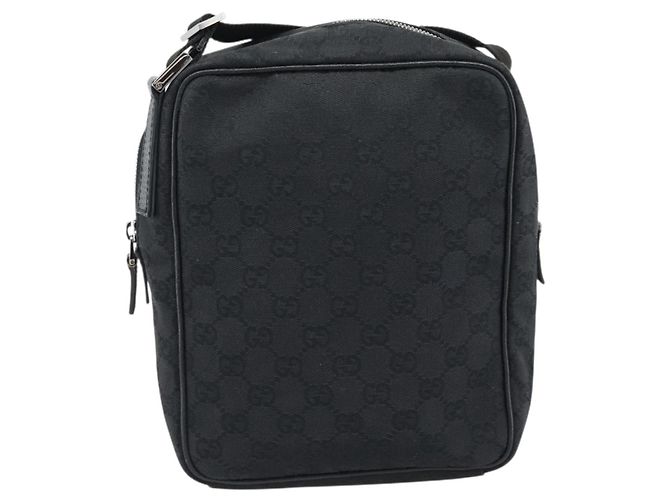 Borsa a Spalla GUCCI GG Canvas Nera Argento 122759 Auth ar13952 Nero - vista 2